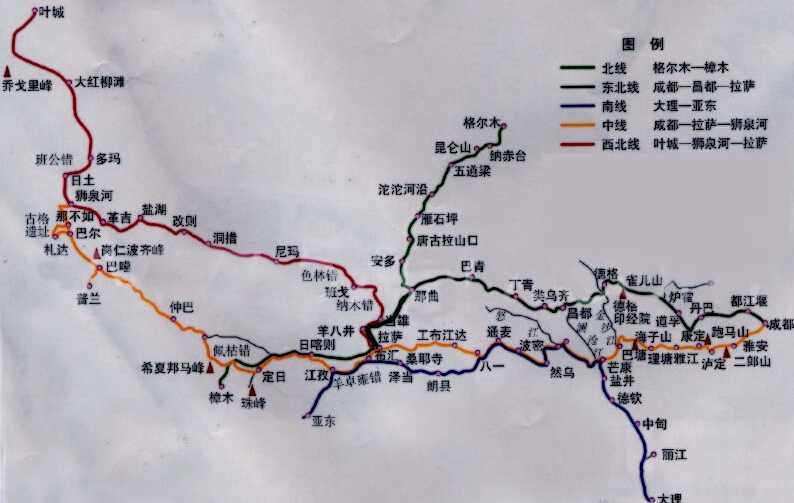川藏线旅游路线图